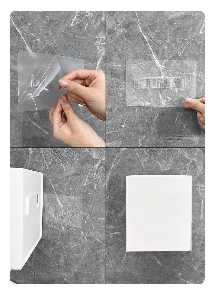 صندوق تخزين جداري (غطاء مفلطح) سعة كبيرة - أبيض لحفظ مستلزمات النظافة - Image 5