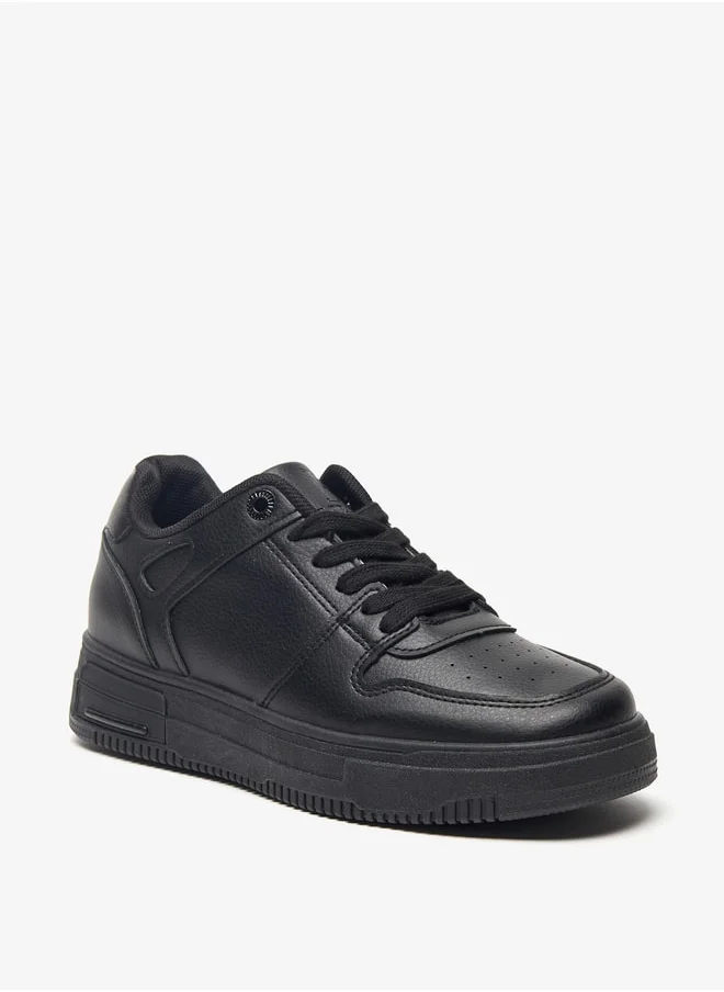 Flora Bella By Shoexpress Solid Low Ankle Sneakers with Lace-Up Closure