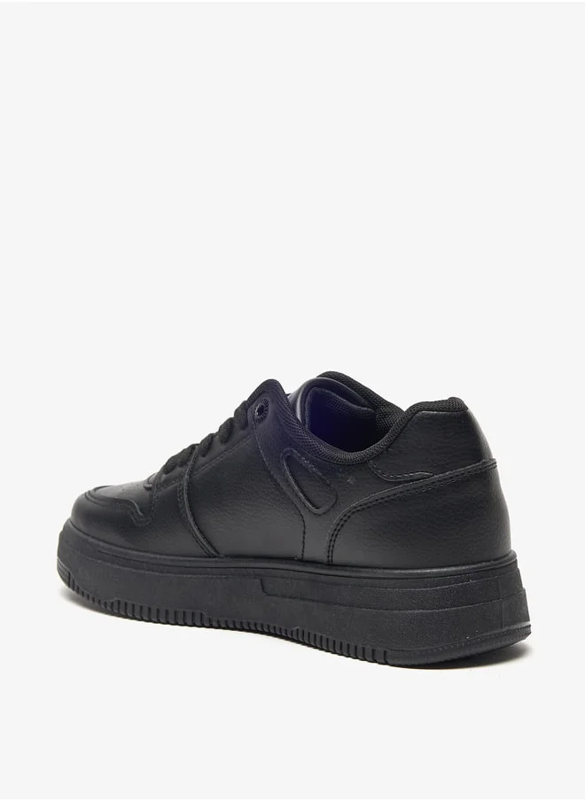 Flora Bella By Shoexpress Solid Low Ankle Sneakers with Lace-Up Closure