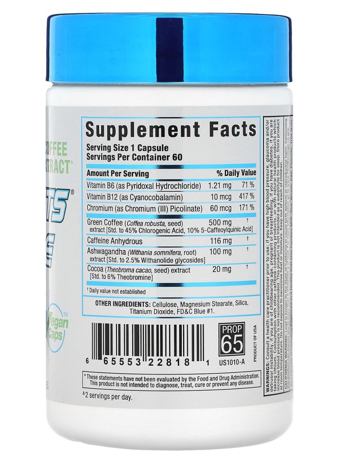 Allmax RAPIDCUTS Femme Green Coffee Bean Extract 1000 mg 60 Capsules - Image 2