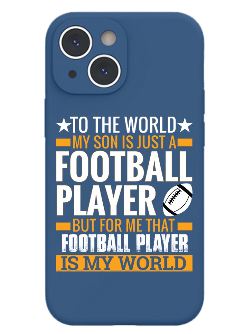 Theodor Protective Slim Fit Case Liquid Silicone Cover with Full Body Protection Anti-Scratch Shockproof Case For iPhone 15 Blue  - FORZA077 Be Happy-01 - Image 1