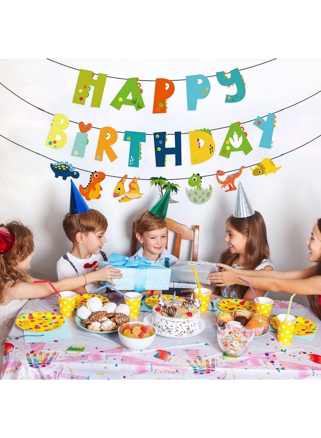 JANSONG Dinosaur Happy Birthday Banner Dinosaur Theme Birthday Party Decoration For Kids Birthday Party And Baby Shower  - Image 4