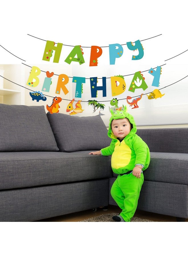 JANSONG Dinosaur Happy Birthday Banner Dinosaur Theme Birthday Party Decoration For Kids Birthday Party And Baby Shower  - Image 5