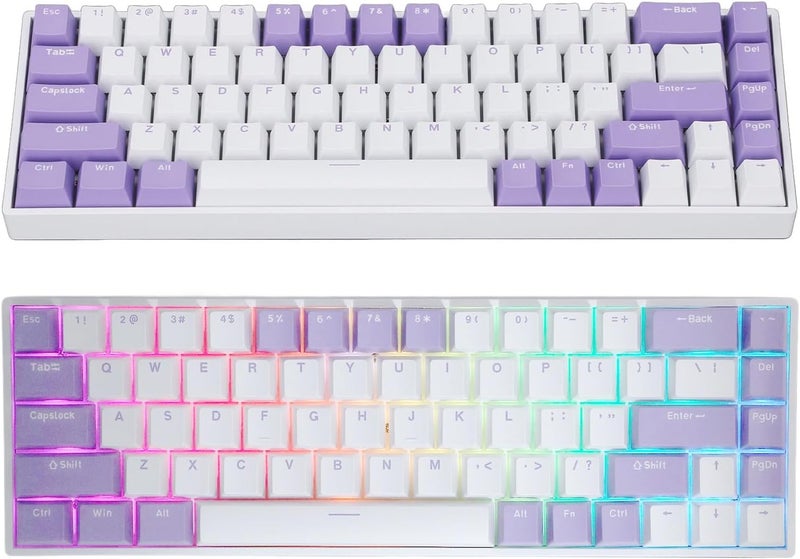 68 Portable Switch Blue RGB RGB Wireless Keyboard Mechanical Game Keyboard for White ABS - Image 3