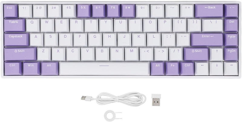68 Portable Switch Blue RGB RGB Wireless Keyboard Mechanical Game Keyboard for White ABS - Image 4