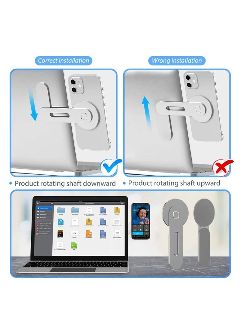 Magnetic Magsafe Phone Holder for Laptop Adjustable Metal Side Mount Stand - Image 2
