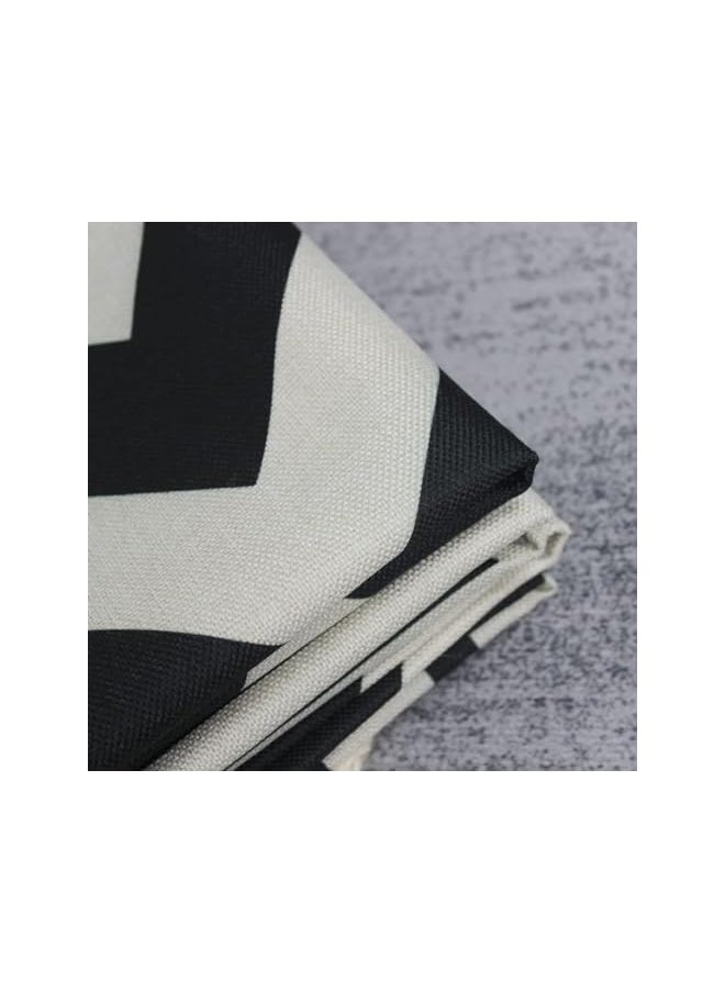 The Bros Set of 4 Boho Cushion Covers Black 18x18 Linen Geometric Throw Pillow Covers 45 x 45cm Square Pillowcases Linen Cushion Cases with Invisible Zipper for Outdoor Garden Bench Living Room Decor  - Image 4