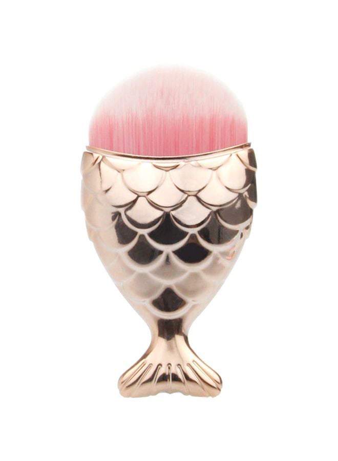 Professional Mermaid Shape Blusher Brush Gold/Pink
