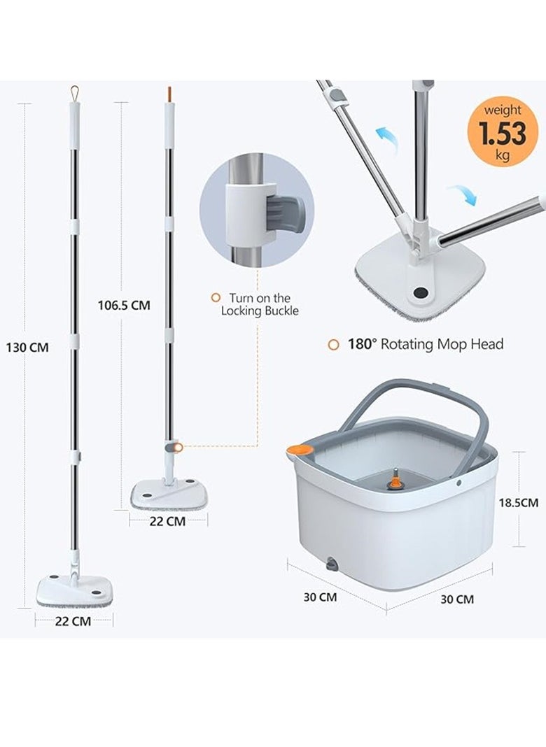Generic - Premium Spin Mop & Bucket Set,Round Mop for Floor Cleaning, High-Speed Turbine Effortless Dirt Separation, Visual Dehydration Indicator, Ultra-Fine Fiber Cloth for Super Absorption - Image 1