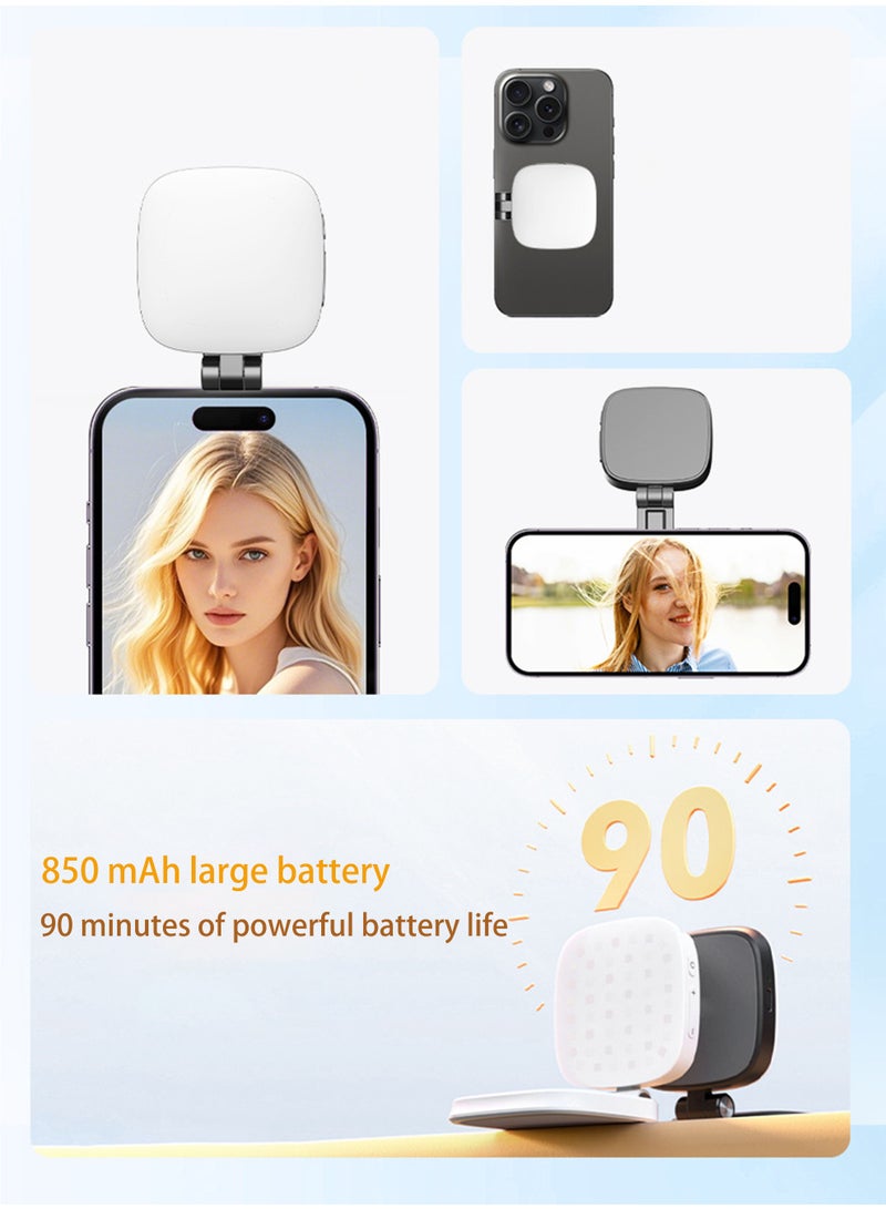 Portable outdoor mini selfie fill light for mobile phone beauty camera phone set magnetic light (black) - Image 2