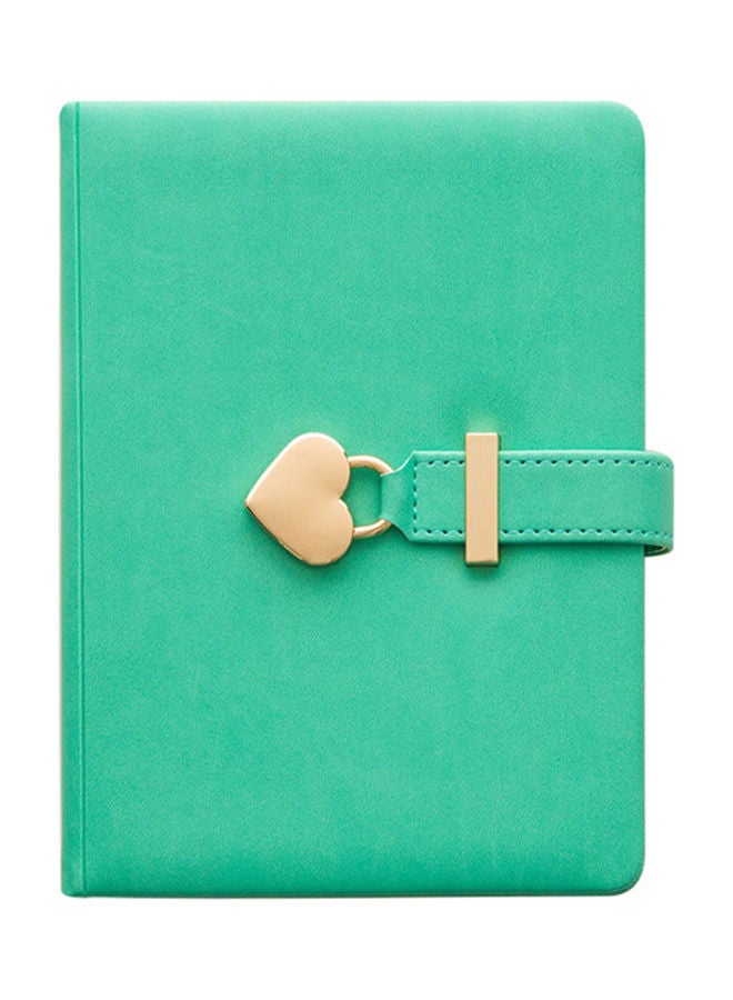 NIBEMINENT Heart Shaped Lock Notebook Green - Image 1