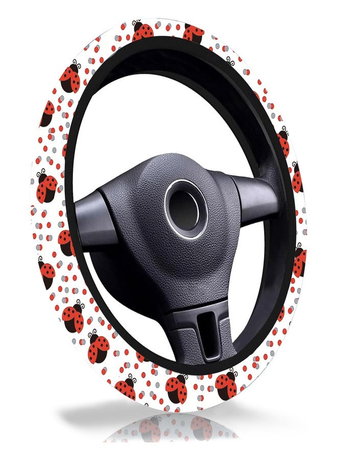 Ldntly Ladybug Steering Wheel Cover,Non-Slip Breathable Neoprene Steering Wheel Covers,Ladybugs Car Accessories and Car Decor,Ladybug Gifts for Women,Men Universal 15 Inch Fit Auto,SUV,Truck - Image 1