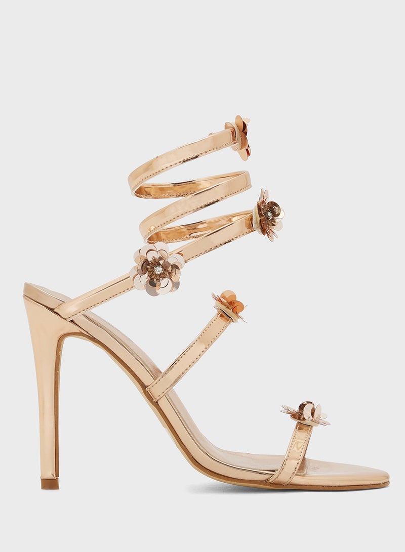 Spot-On Floral Wrap Around Strappy Sandal  - Image 1