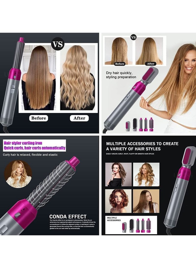 Generic - 5 in 1 Hot Air Styler Electric Blow Dryer Comb Curling Wand Detachable Negative Ion Straightener Hair Brush - Image 1