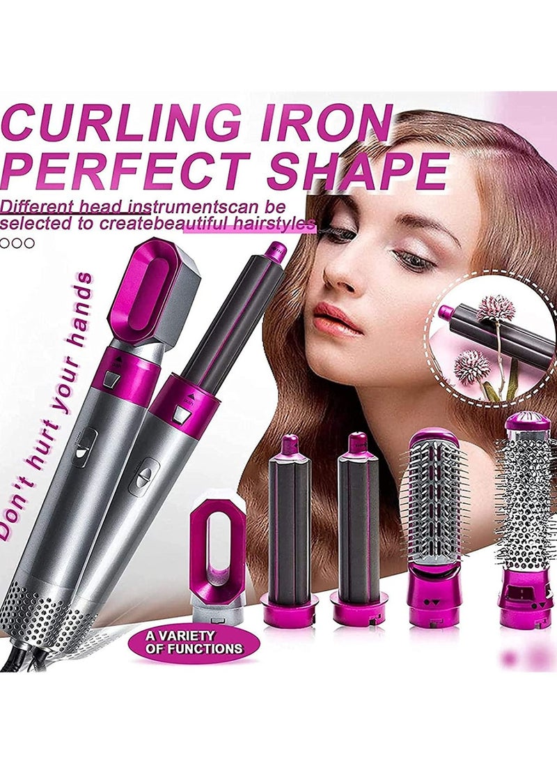 Generic - 5 in 1 Hot Air Styler Electric Blow Dryer Comb Curling Wand Detachable Negative Ion Straightener Hair Brush - Image 1