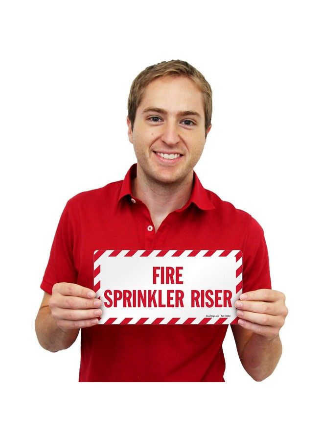 SmartSign "Fire Sprinkler Riser" Sign ; 5" X 10" Plastic - Image 3