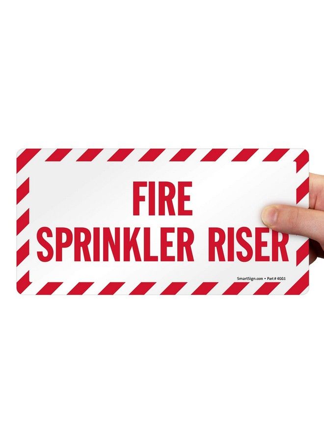 SmartSign "Fire Sprinkler Riser" Sign ; 5" X 10" Plastic - Image 2