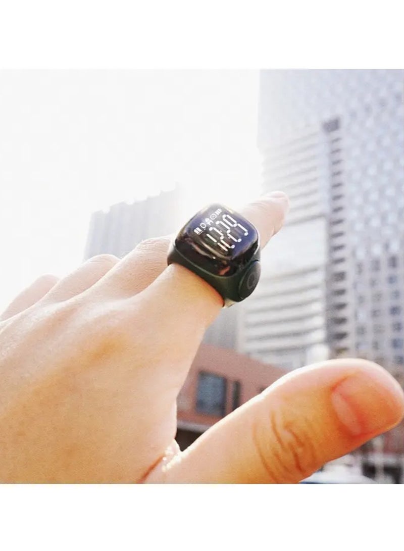 iQIBLA Smart Tasbih Zikr Ring Wide Display 1.5CM Powerful Battery Backup Upto 7 Days OLED Display Noor Smart Ring App Operated Tasbih Counter Prayer Reminder Technology Plastic 5 Prayer Time Reminders iQibla Smart Zikr Ring 20MM Pink - Image 5