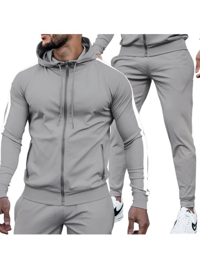 NIBEMINENT - Mens Tracksuit with Zipper Pockets Full Zip Hoodie Sweatsuit 2 Pieces Athletic Sports Casual Sweat Suits - Image 1