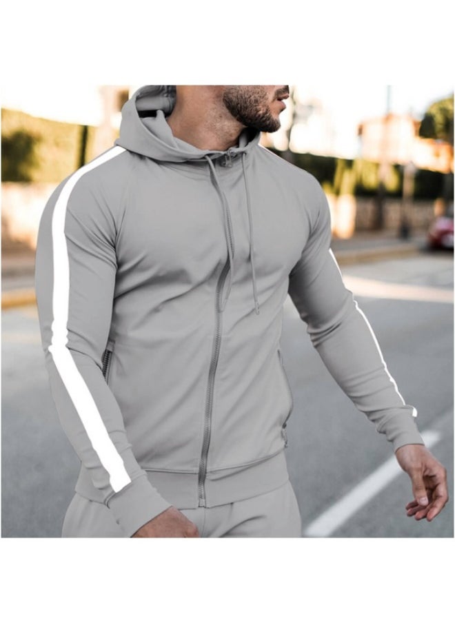 NIBEMINENT - Mens Tracksuit with Zipper Pockets Full Zip Hoodie Sweatsuit 2 Pieces Athletic Sports Casual Sweat Suits - Image 1