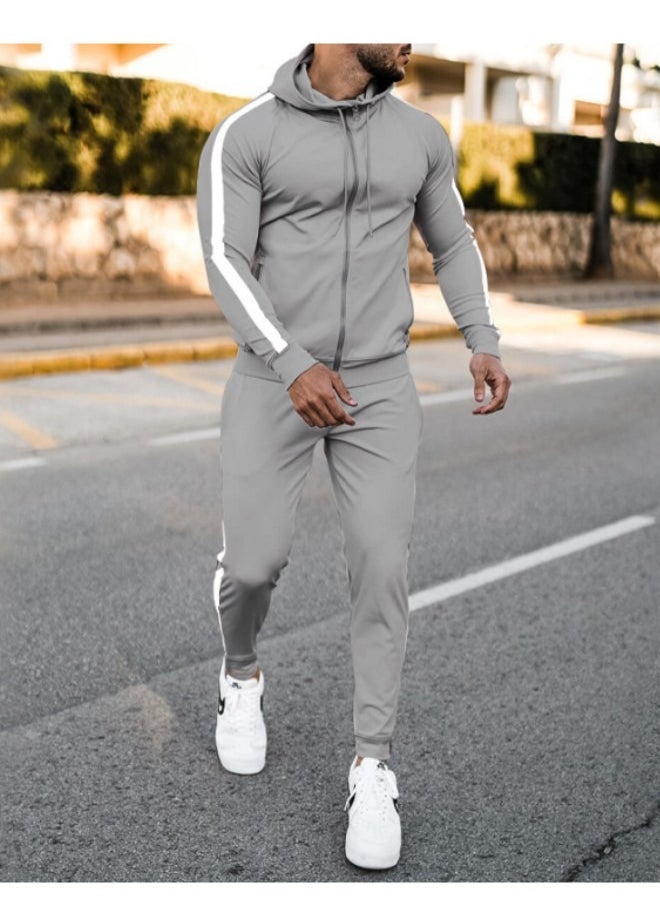 NIBEMINENT - Mens Tracksuit with Zipper Pockets Full Zip Hoodie Sweatsuit 2 Pieces Athletic Sports Casual Sweat Suits - Image 1