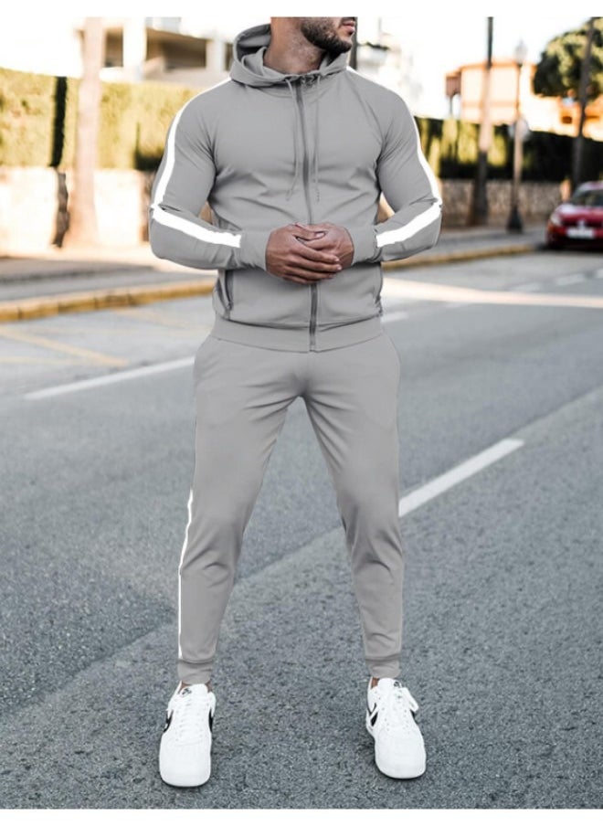 NIBEMINENT - Mens Tracksuit with Zipper Pockets Full Zip Hoodie Sweatsuit 2 Pieces Athletic Sports Casual Sweat Suits - Image 1