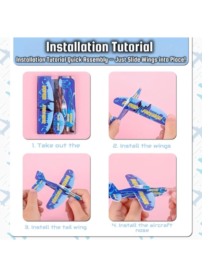 Mini Foam Glider Planes for Kids – Foldable Hand Throw Airplanes with Dual Flight Modes & Tail Fins | Lightweight Safe Outdoor Toy