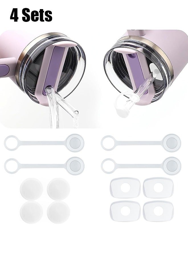 اتش واي 12 قطعة سيليكون سدادة واقية من الانسكاب مجموعة لكأس ستانلي 2.0 40 أوقية / 30 أوقية ، غطاء قش ستانلي قابل لإعادة الاستخدام بما في ذلك 4 سدادة انسكاب مربعة ، 4 سدادة تسرب مستديرة و 4 غطاء غطاء قش - Image 1