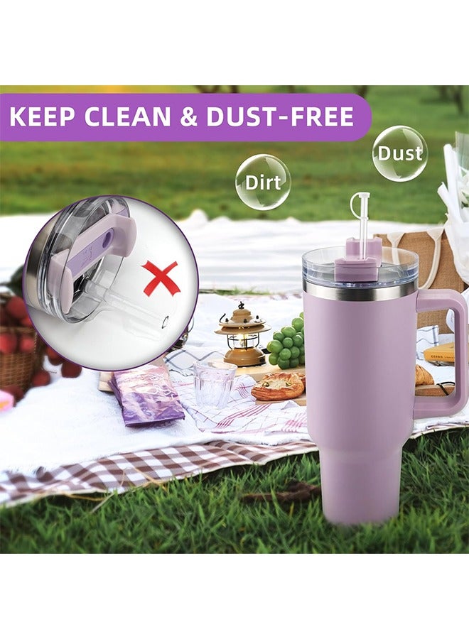 اتش واي 12 قطعة سيليكون سدادة واقية من الانسكاب مجموعة لكأس ستانلي 2.0 40 أوقية / 30 أوقية ، غطاء قش ستانلي قابل لإعادة الاستخدام بما في ذلك 4 سدادة انسكاب مربعة ، 4 سدادة تسرب مستديرة و 4 غطاء غطاء قش - Image 4