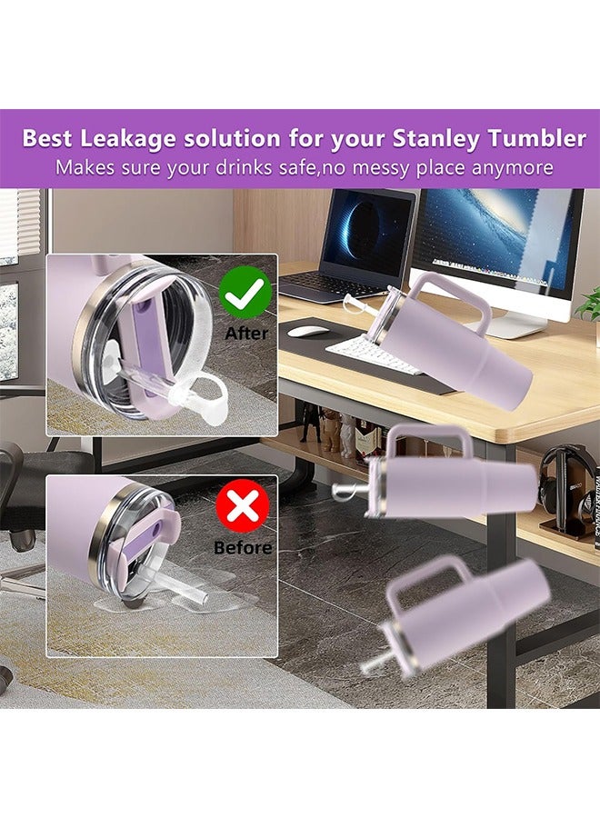 اتش واي 12 قطعة سيليكون سدادة واقية من الانسكاب مجموعة لكأس ستانلي 2.0 40 أوقية / 30 أوقية ، غطاء قش ستانلي قابل لإعادة الاستخدام بما في ذلك 4 سدادة انسكاب مربعة ، 4 سدادة تسرب مستديرة و 4 غطاء غطاء قش - Image 3