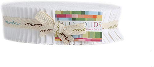 Moda Fabrics Bella Solids White Honey Bun 40 1.5-inch Strips Moda Fabrics 9900HB 98 - Image 5