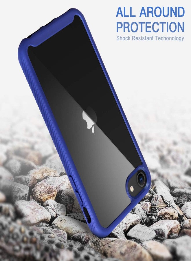 اي دي ويل جراب IDweel لهاتف iPhone SE 2020، ولأجهزة iPhone 8 و7 وSE 2022 (الجيل الثاني/الثالث)، غطاء نحيف ومتين يمتص الصدمات بالكامل مع واقي شاشة مدمج، غطاء صلب شديد التحمل ومقاوم للصدمات، أزرق - Image 4