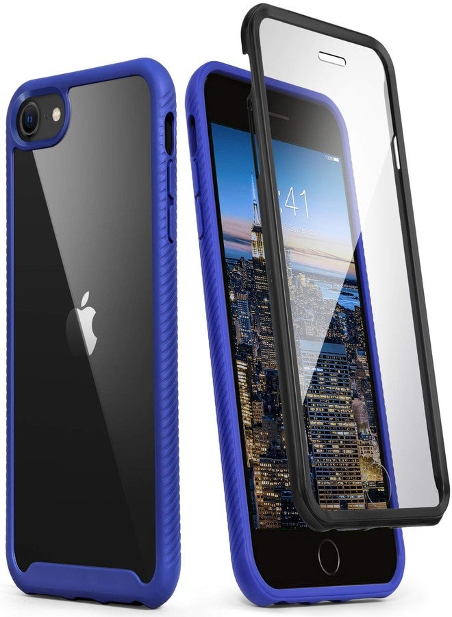 اي دي ويل جراب IDweel لهاتف iPhone SE 2020، ولأجهزة iPhone 8 و7 وSE 2022 (الجيل الثاني/الثالث)، غطاء نحيف ومتين يمتص الصدمات بالكامل مع واقي شاشة مدمج، غطاء صلب شديد التحمل ومقاوم للصدمات، أزرق - Image 1