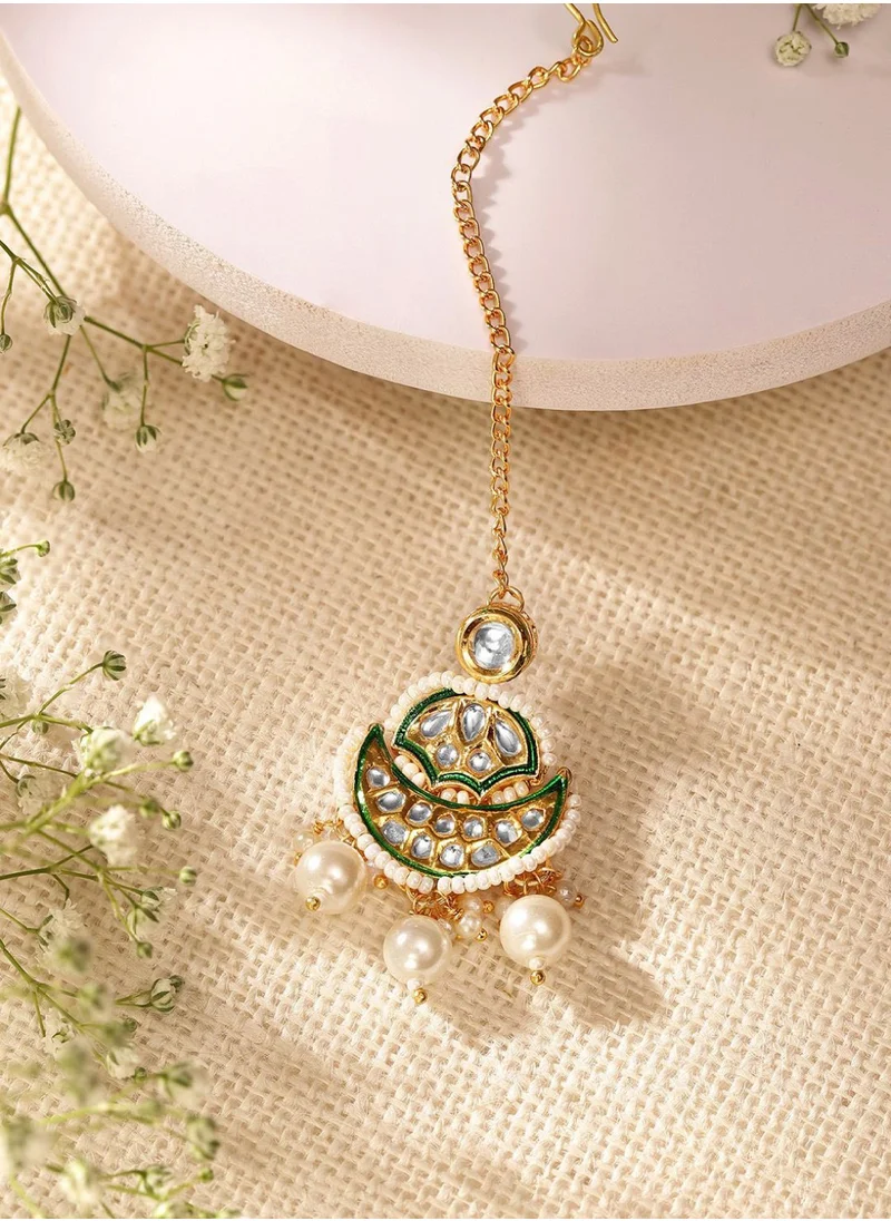 Priyaasi Kundan Studded Maang Tikka Head Jewellery