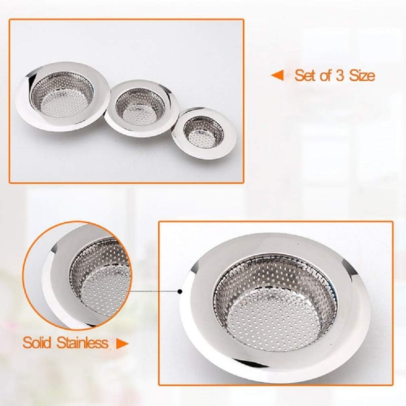 Feeke Hair Catcher Shower Drain(3 Pack), Bathtub Drain Cover, Sink Tub Drain Stopper, Sink Strainer for Kitchen and Bathroom, Hair Stopper for Bathtub Drain Cover Size from 2.13'' to 4.5''. - Image 4