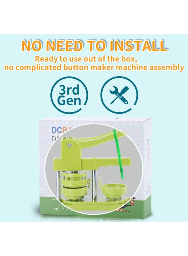 Happizza Button Maker Machine 58mm - (3rd Gen) Installation-Free 58mm(2.25in) DIY Pin Badge Button Maker Press Machine Badge Punch Press with Free 100pcs Button Parts&Pictures&Circle Cutter&Magic Book - Image 1