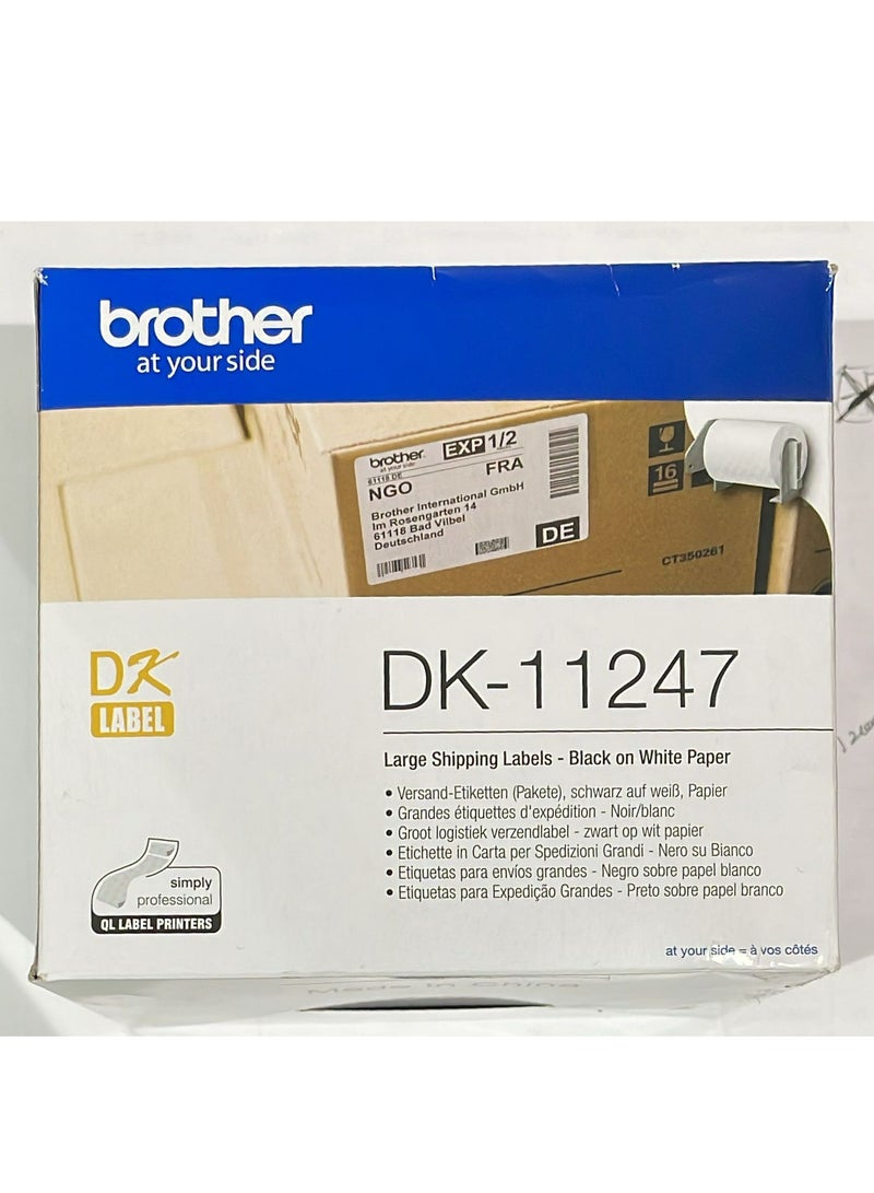 Brother label large shipping labels - black on white paper original DK-11247 - Image 1