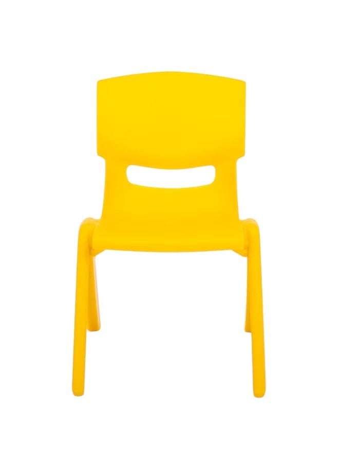 Durable Stackable Plastic Chair for Kids, Indoor & Outdoor Use, Suitable for Children and Adults up to 80 kg (Length 32 cm, Width 31 cm, Height 50 cm) - ( Yellow )  - Image 1