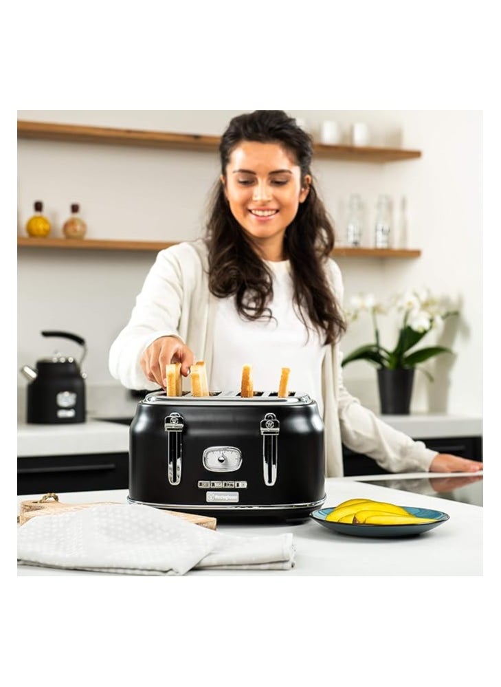 Westinghouse Retro Series 4-Slice Toaster 1750W - Black | High-Power Toaster for Even Toasting, Bagels & More  - Image 2
