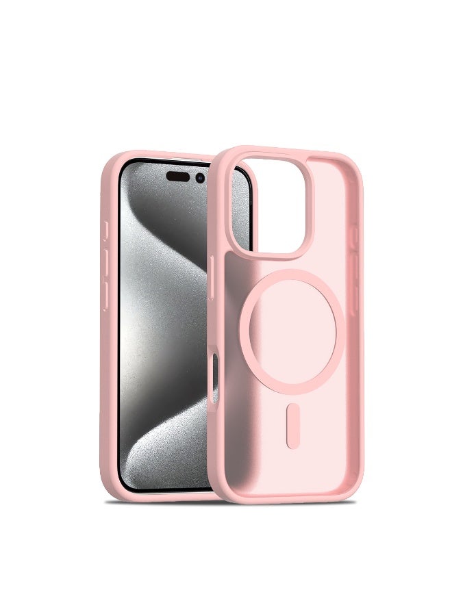 NIBEMINENT Silicone Magnetic Absorption Simple Protection Case With Magsafe For iPhone 15, Pink