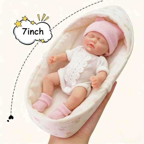 Mire & Mire Mire Mire Reborn Baby Dolls 7 Inch Silicone Doll Mini Realistic Newborn Baby Dolls Silicone Full Body Stress Relief Hand MadeB - Image 5