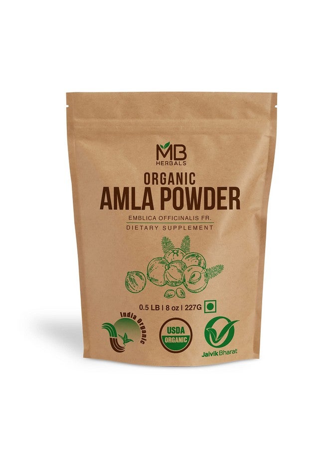 MB Herbals Usda Certified Organic Deseeded Amla Powder 8 Oz ; 0.5 Lb ; 227G ; Amalaki ; Wild Amla Berries Powder ; Nonirradiated ; Raw ; Nongmo ; Glutenfree ; Nopreservatives - Image 1