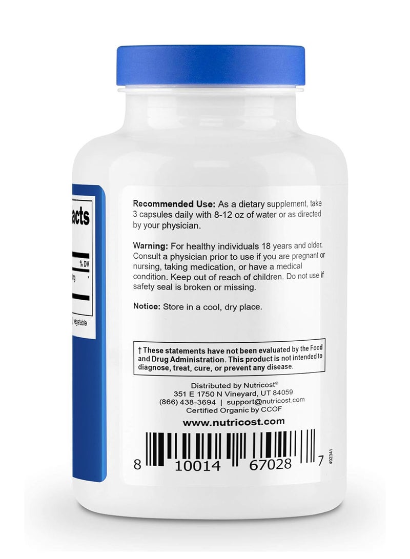 Organic Lion'S Mane Mushroom Capsules 2100 Mg 30 Servings