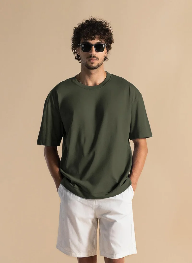 SHAPES DETAILED MIDWEIGHT COTTON BLEND T-SHIRT