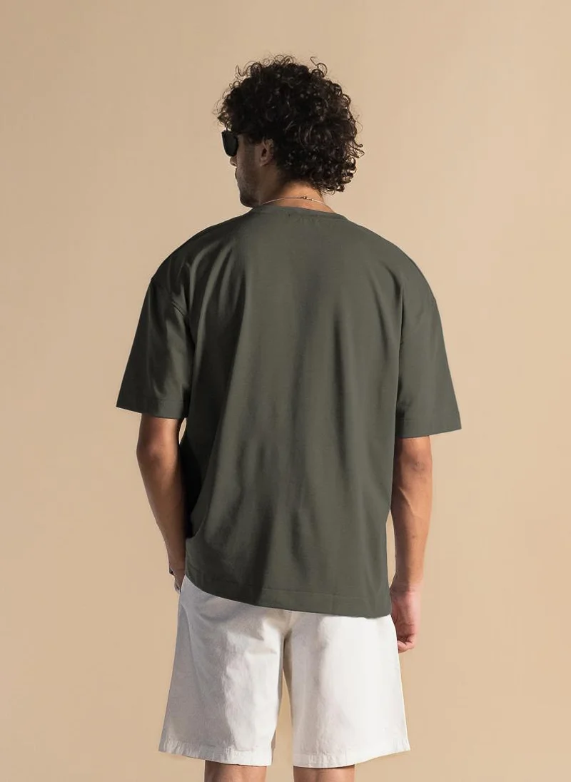 SHAPES DETAILED MIDWEIGHT COTTON BLEND T-SHIRT