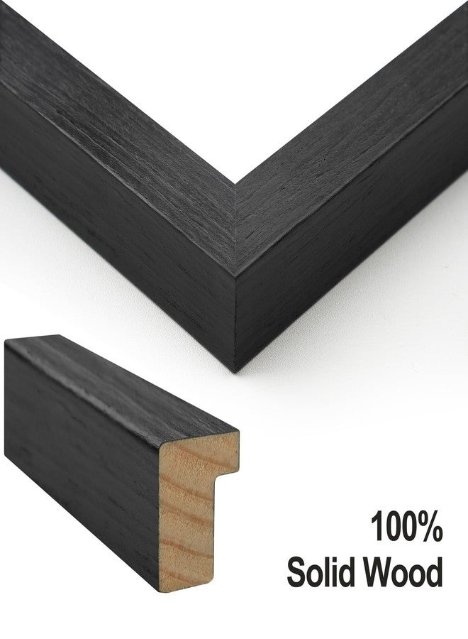 Yaetm 20x24 Black Wood Picture Frame with Mat for 16x20 Set of 2, Solid Wood Frame for Photos, Posters & Art Prints, Horizontal and Vertical Wall Mount (2 pack, Anthracite Black) - Image 3