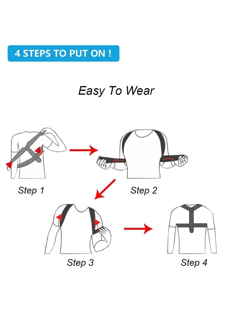 اترجسز مرة أخرى الموقف مصحح حزام الظهر احدودب مصحح الكبار من الذكور والإناث الجلوس الموقف مصحح حزام الكتف مستقيم الظهر - Image 3