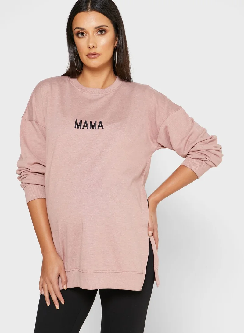 Missguided Maternity Slogan Sweatshirt