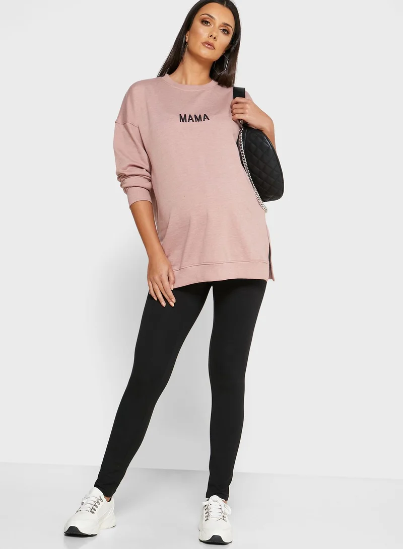 Missguided Maternity Slogan Sweatshirt