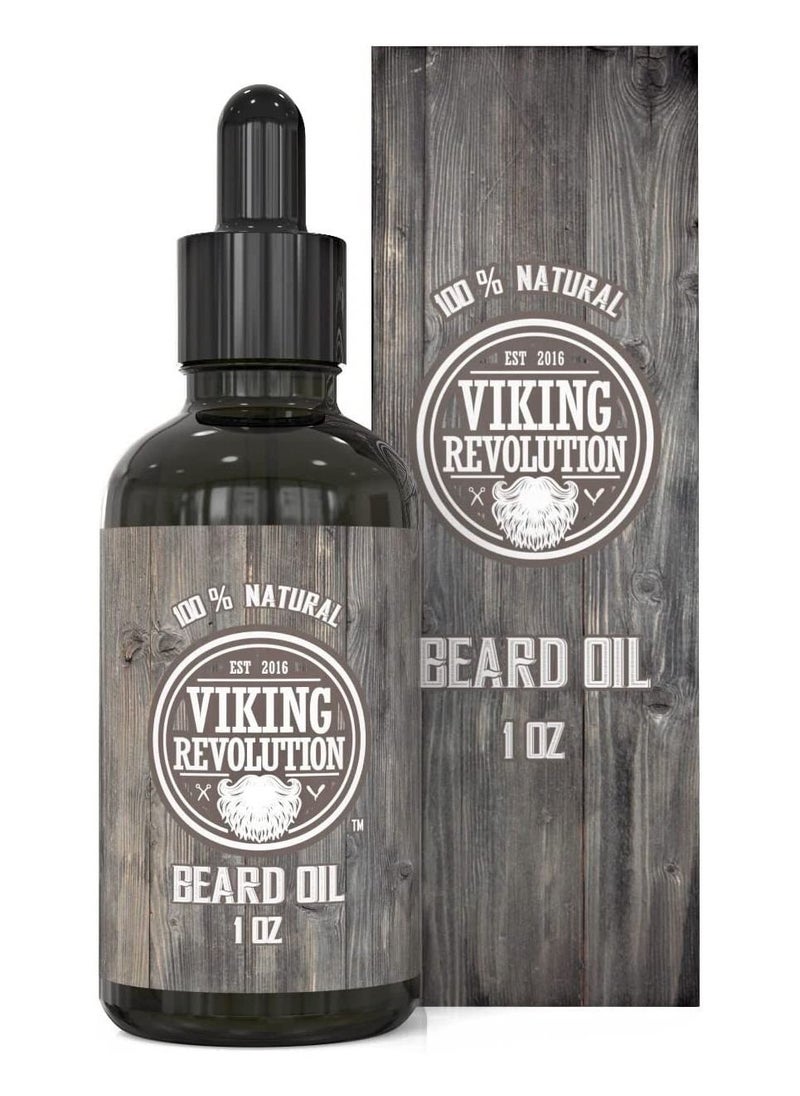 Viking Revolution Viking Revolution Beard Oil Balm All Natural Unscented Argan and Jojoba Oils Softens and Strengthens Beard Growth Beard and Mustache Care Treatment 